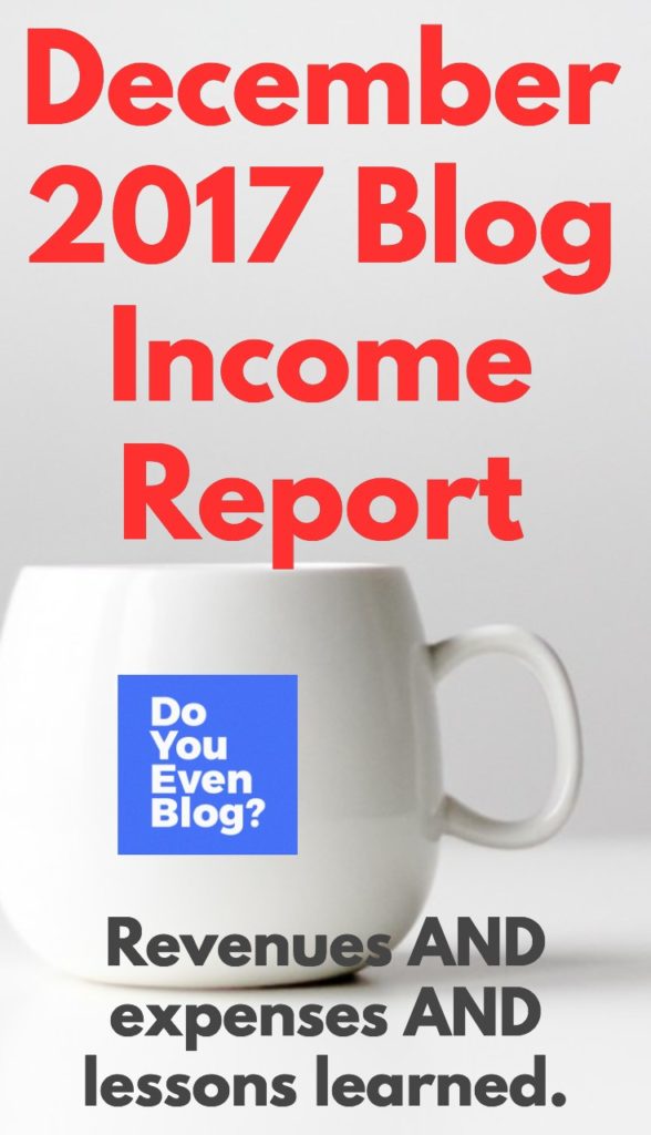 a full breakdown of my blog revenues and expenses for december 2017