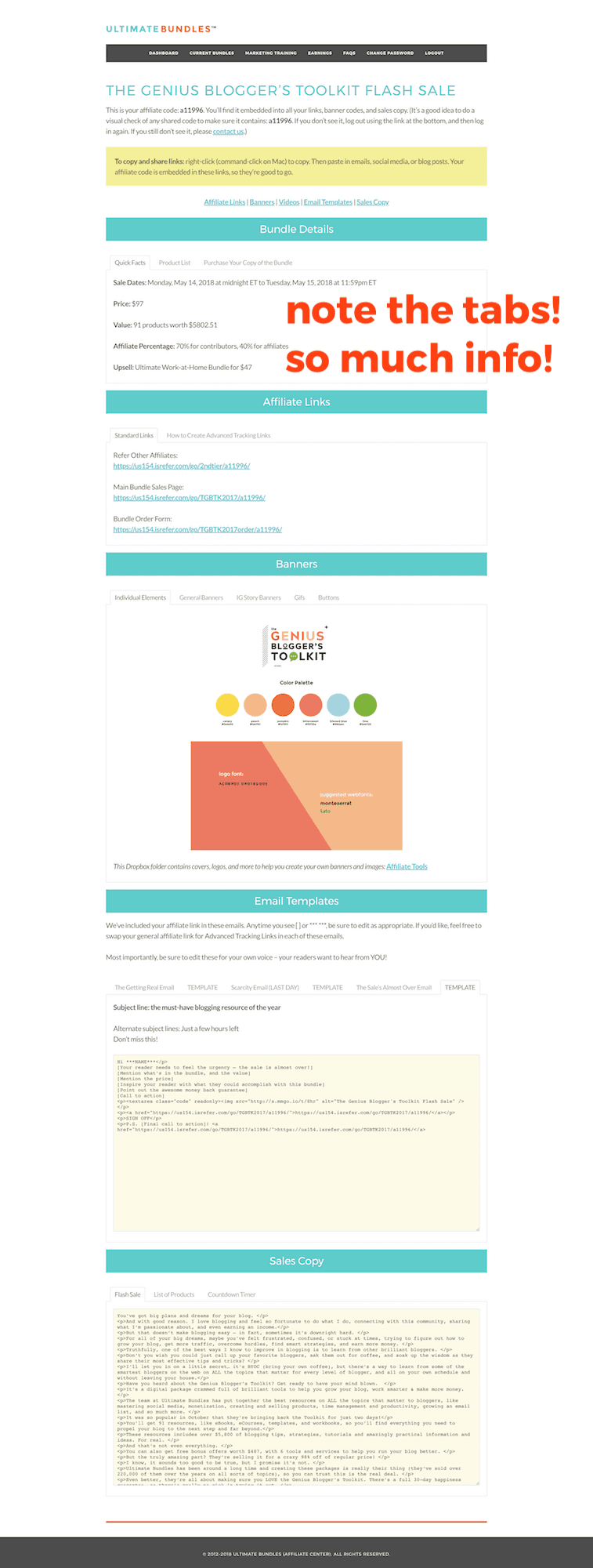 genius bloggers toolkit dashboard